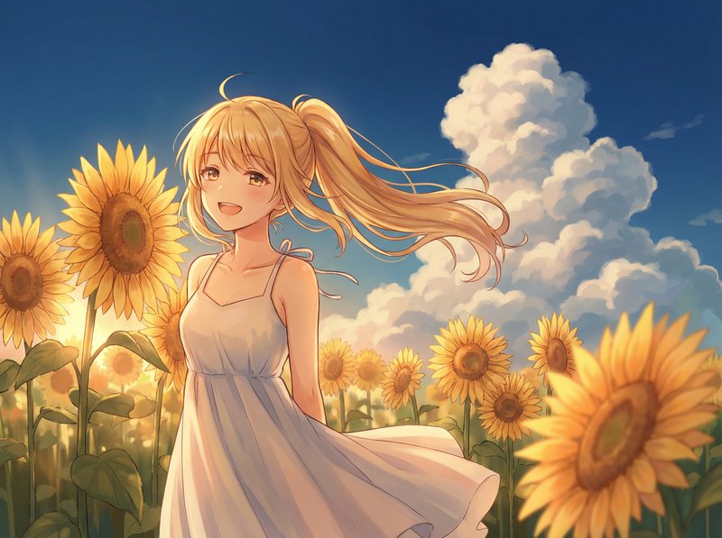 黑丝动漫美图-向日葵少女